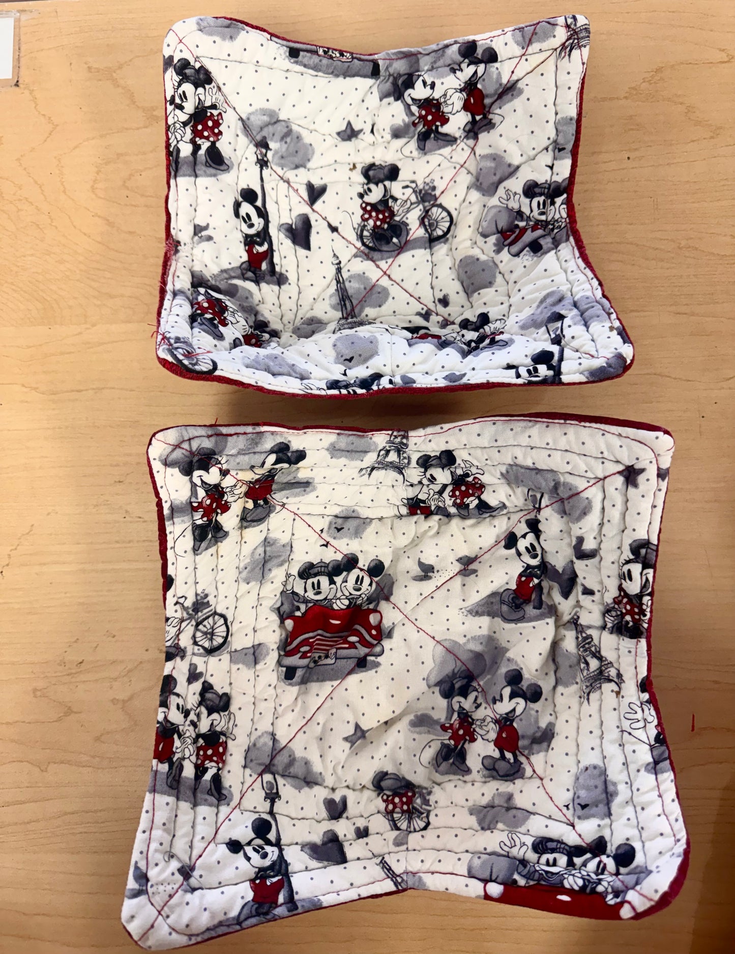 Handmade Mickey & Minnie Insulated Bowl Set
