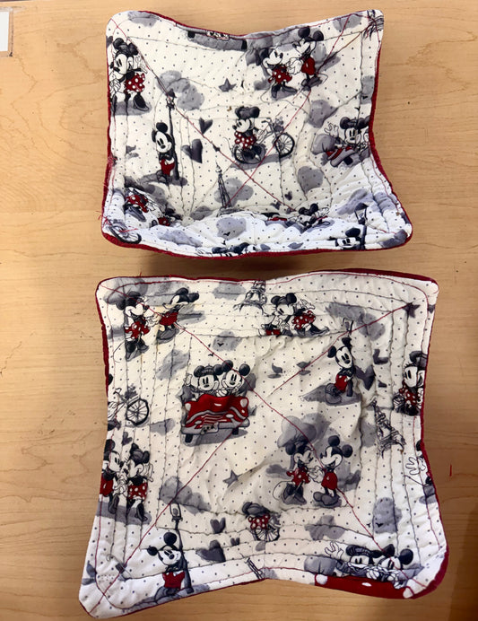 Handmade Mickey & Minnie Insulated Bowl Set