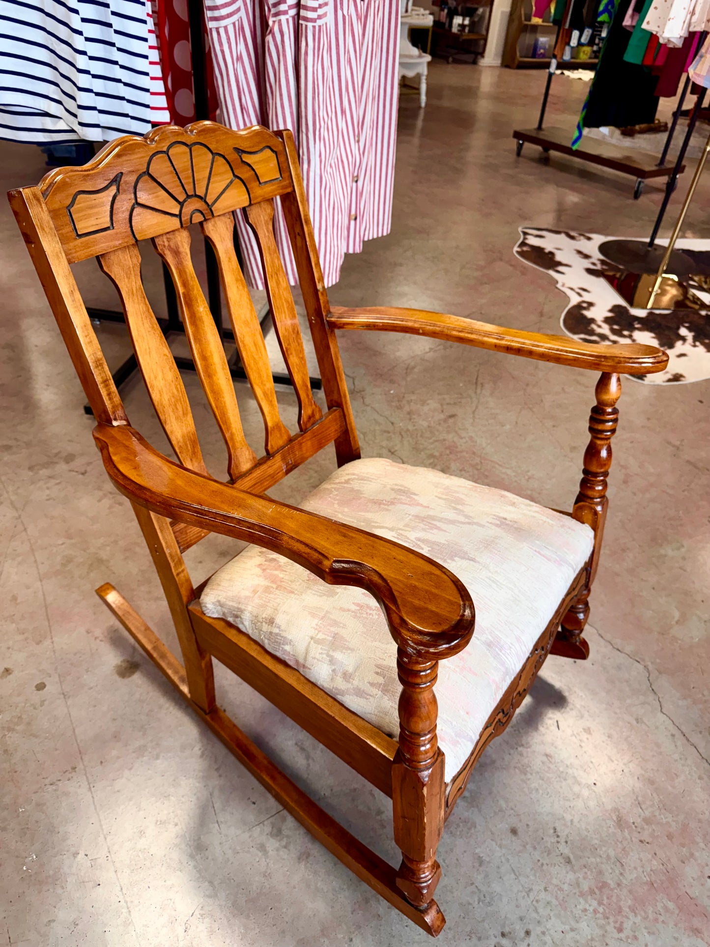 70s Tell City Maple Colonial Style Rocking Chair
