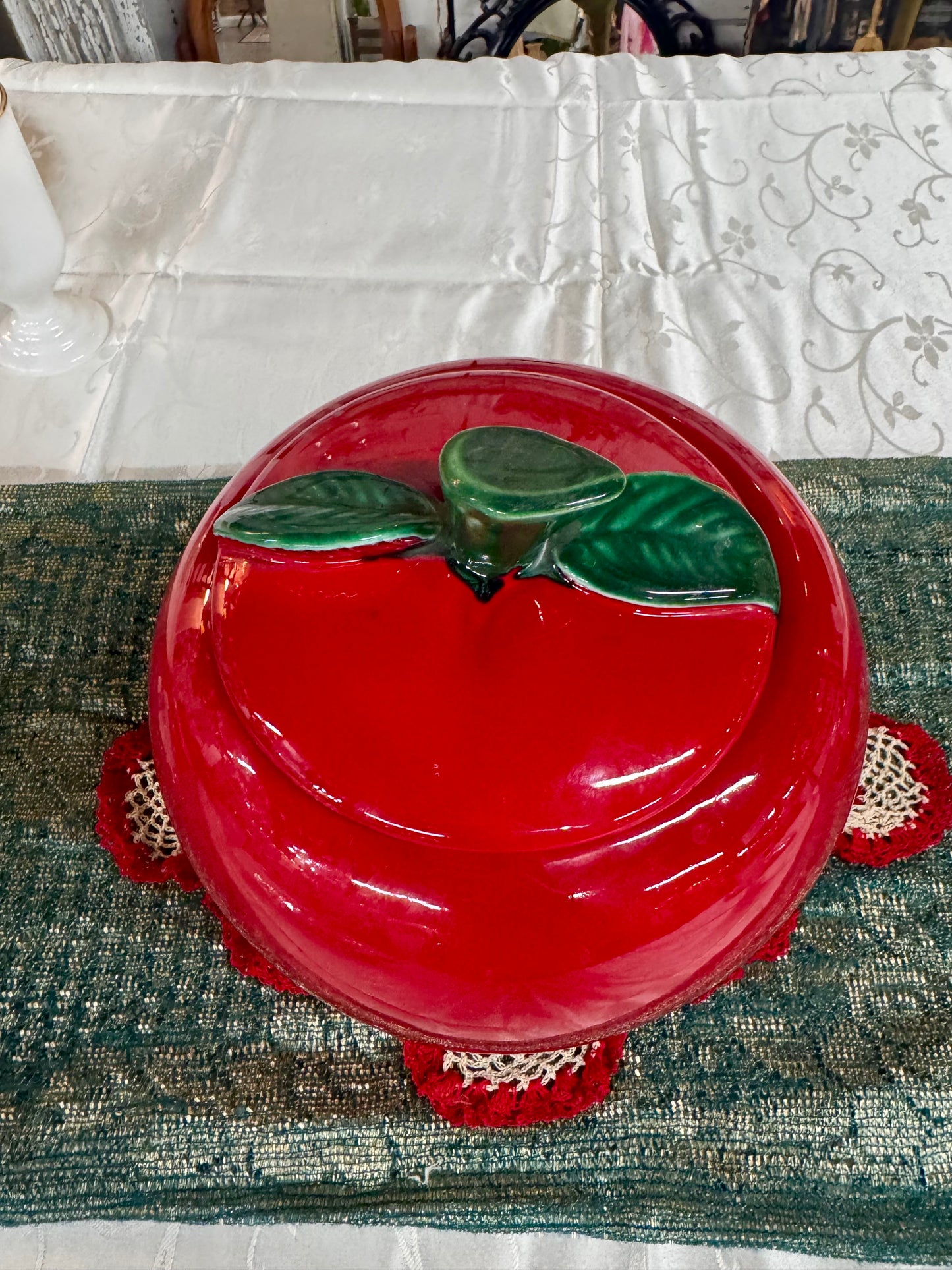 Retro Apple Ceramic Cookie Jar