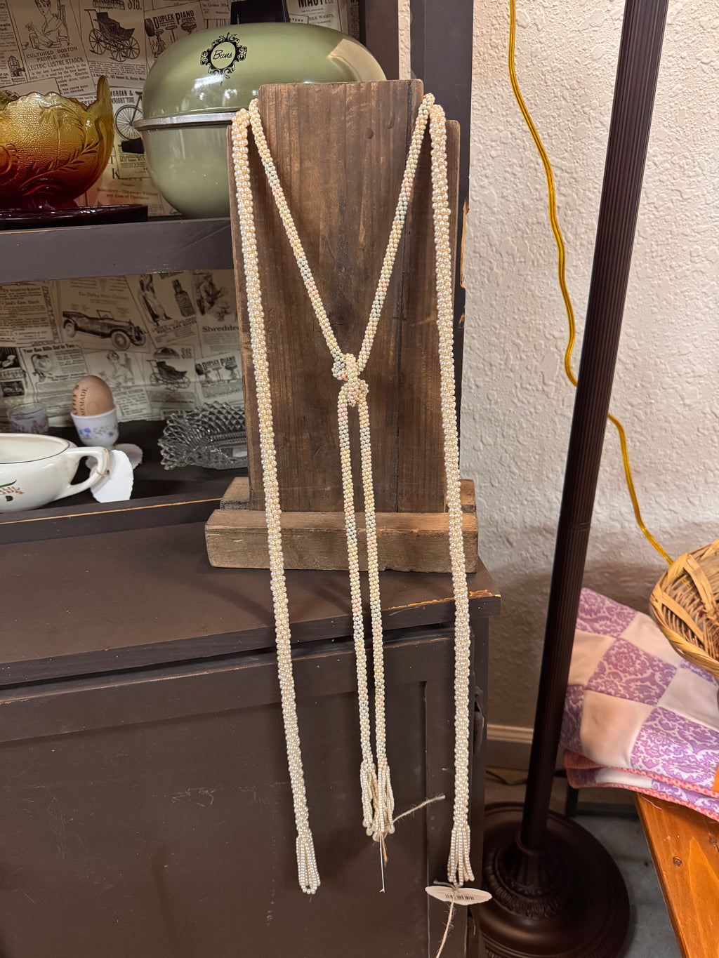 Antique 1920s Woven Flapper Necklace