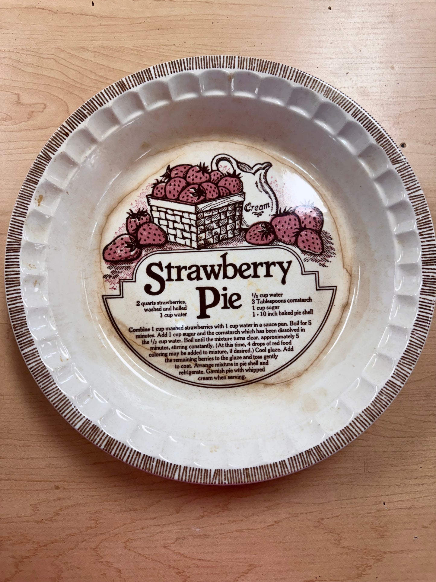Royal China Strawberry Pie Recipe Pie Plate