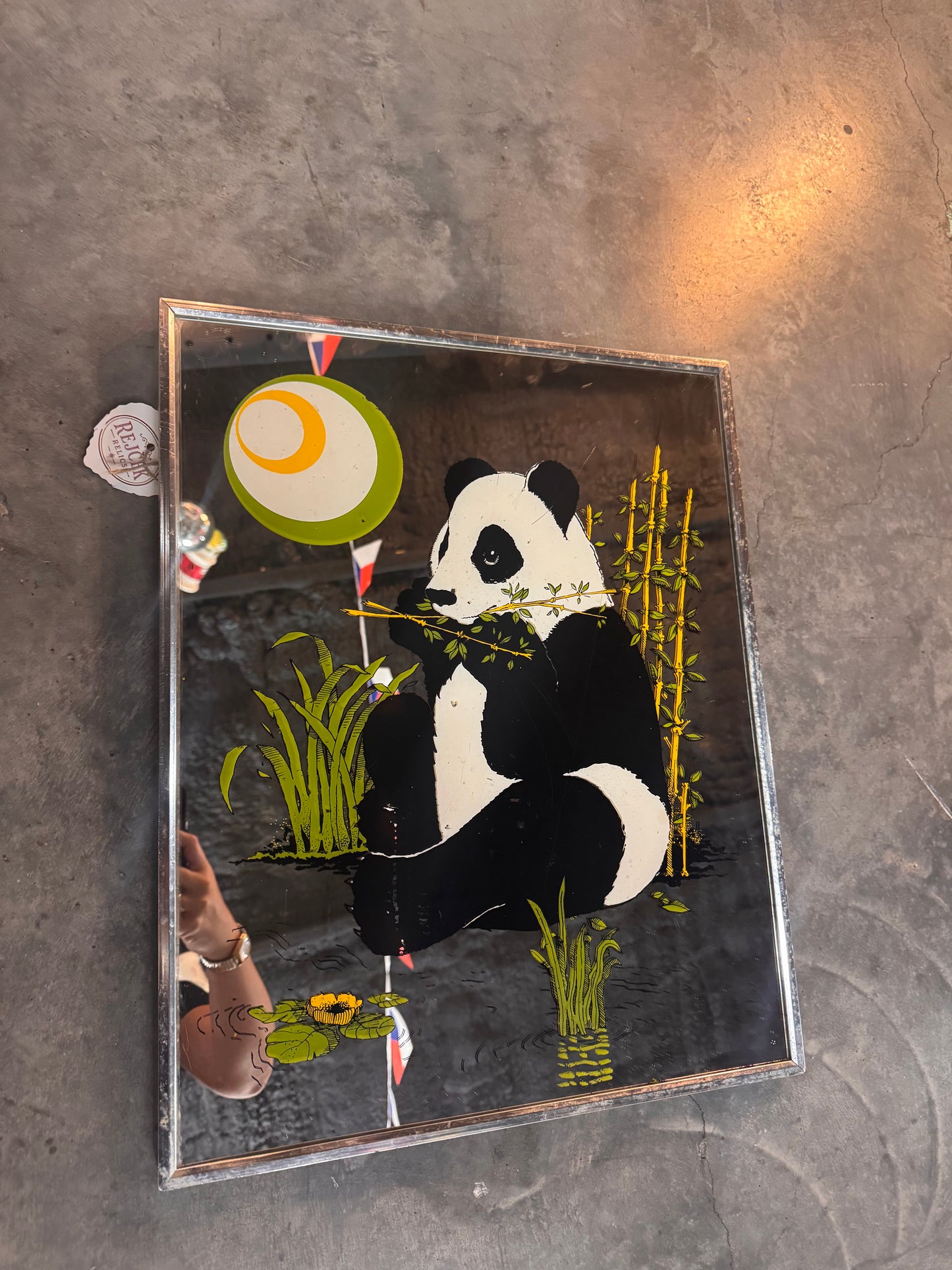 Vintage 1970s Panda Bear Wall Mirror