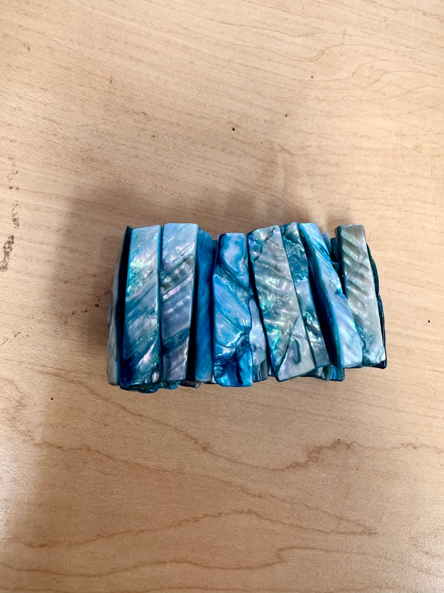 Turq/Blu/Grn Abalone Pearl Shell Bracelet
