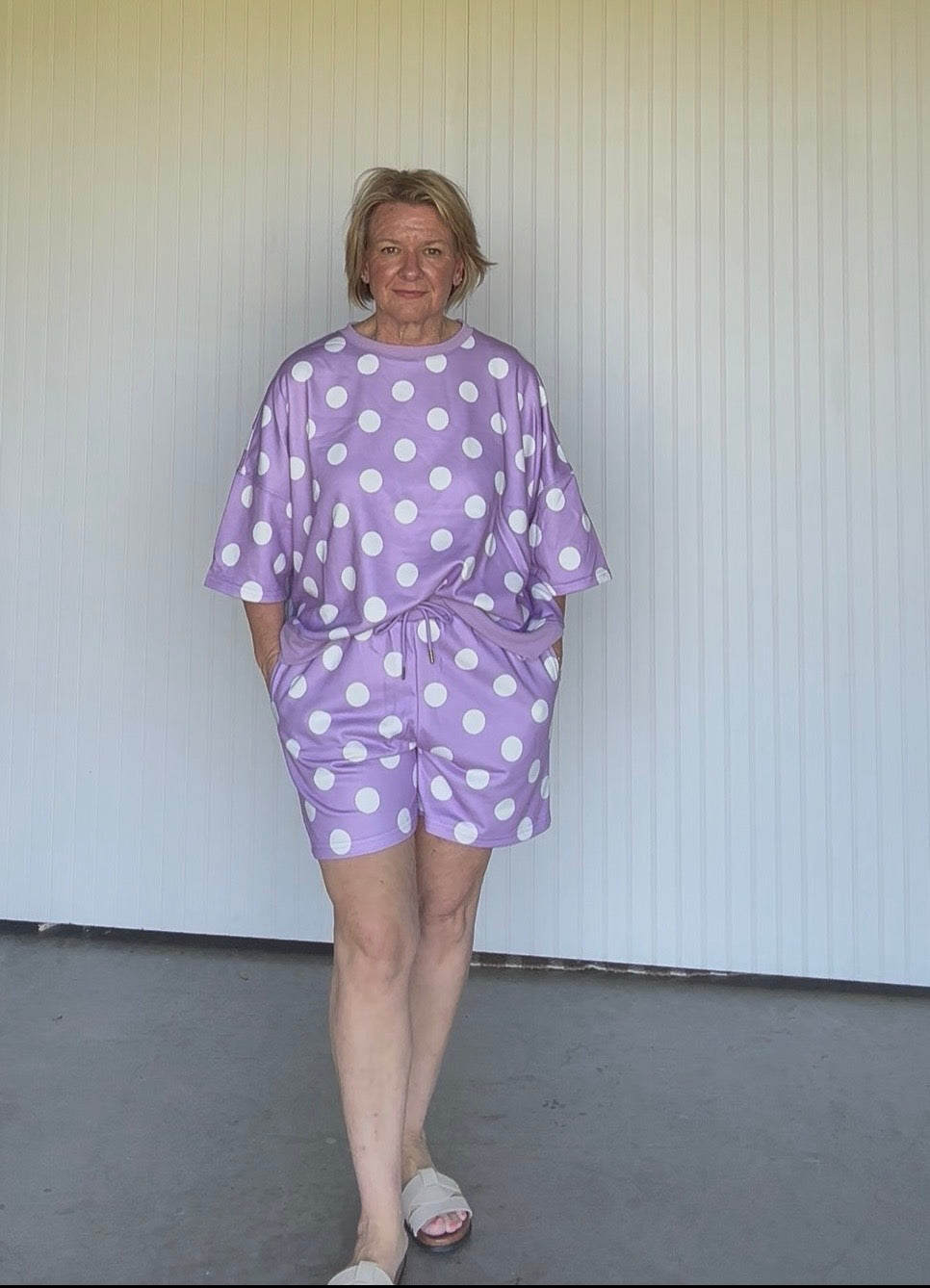 Lavender Polka Dot Short Set