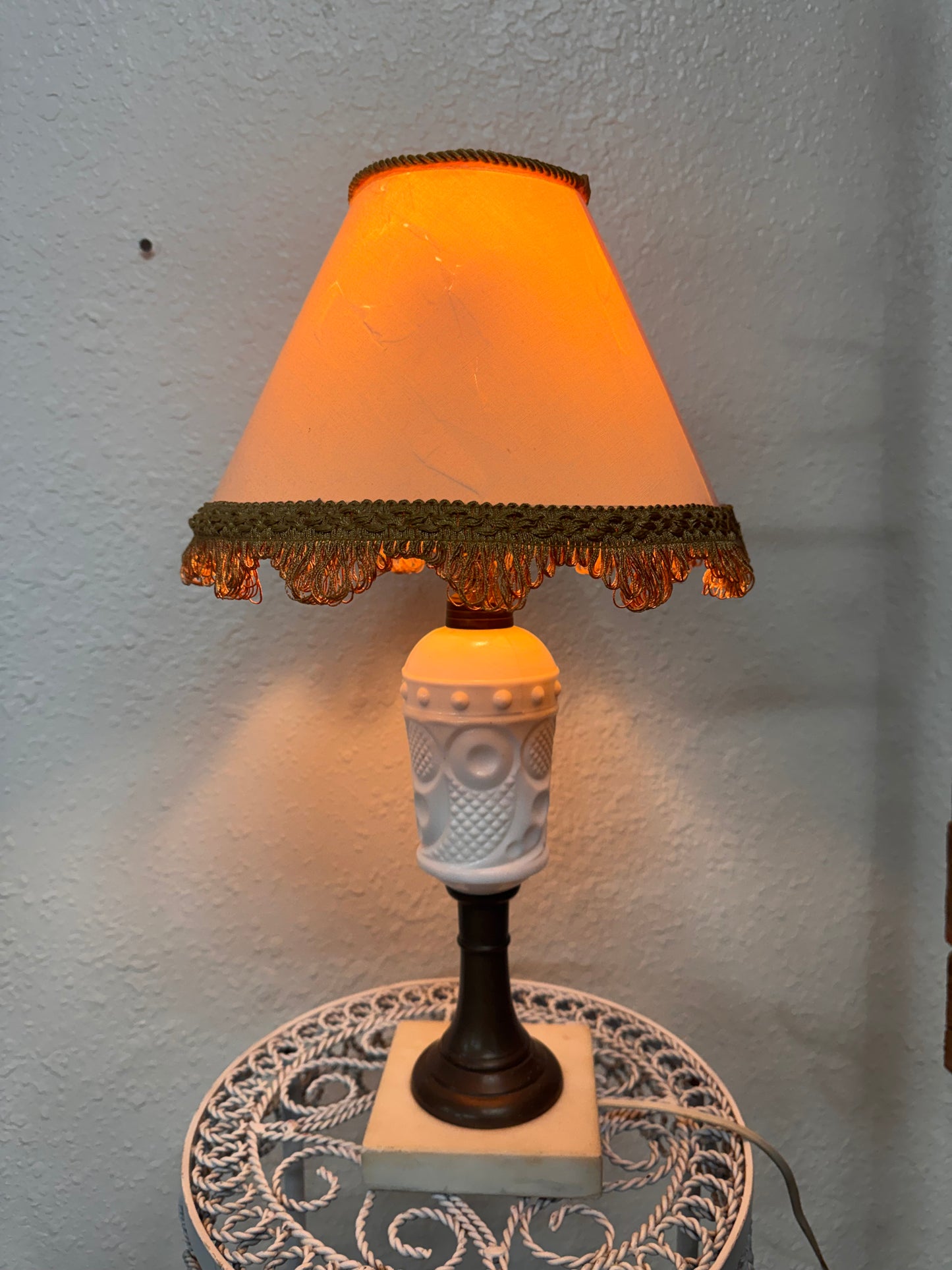 Antique Milk Glass Lamp