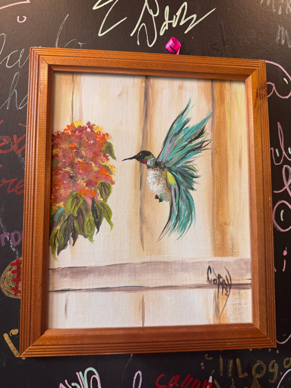 Original Hand-painted Hummingbird Painting
