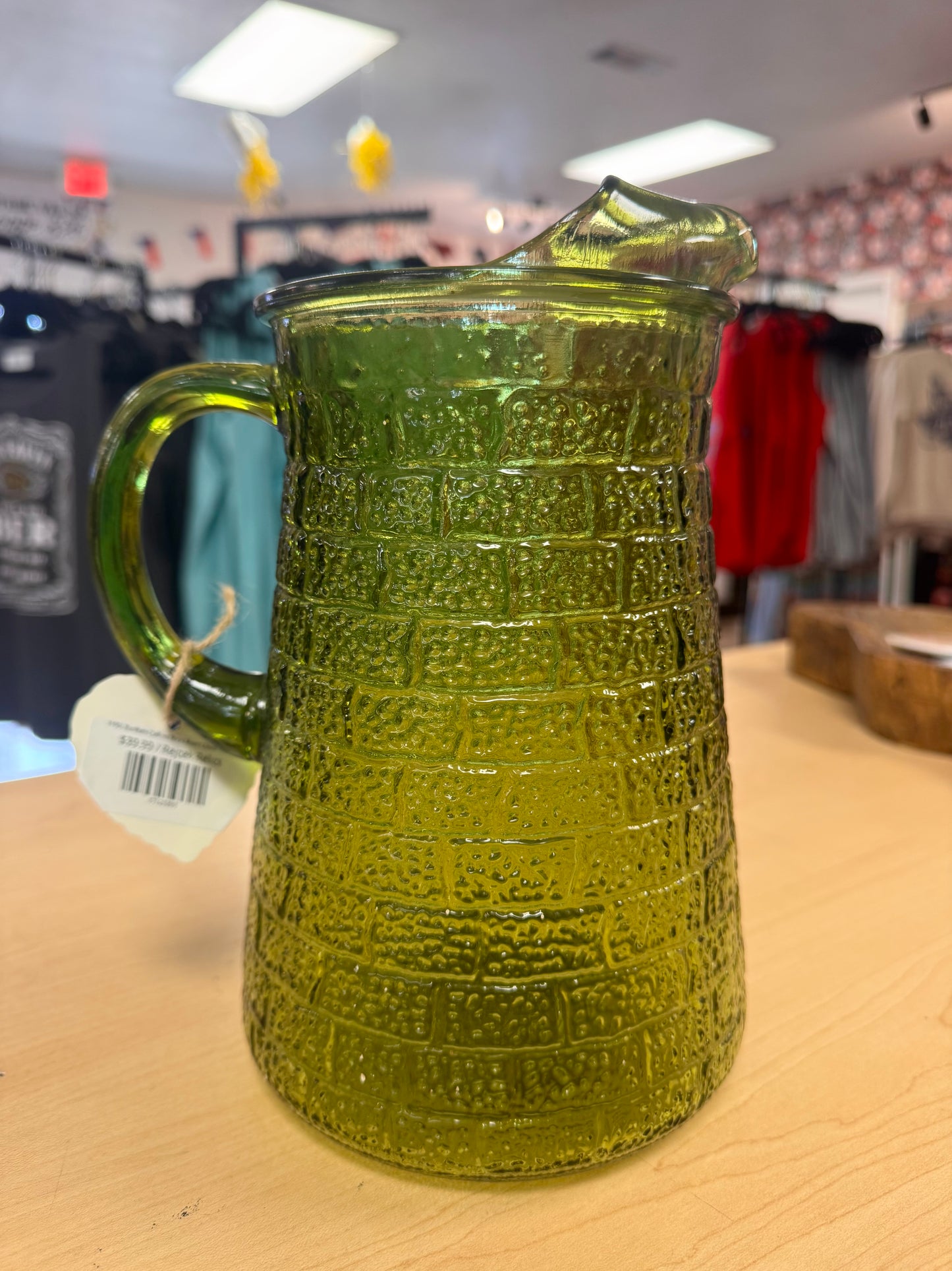 1950 Bartlett-Collins Brick Road Glass Pitcher
