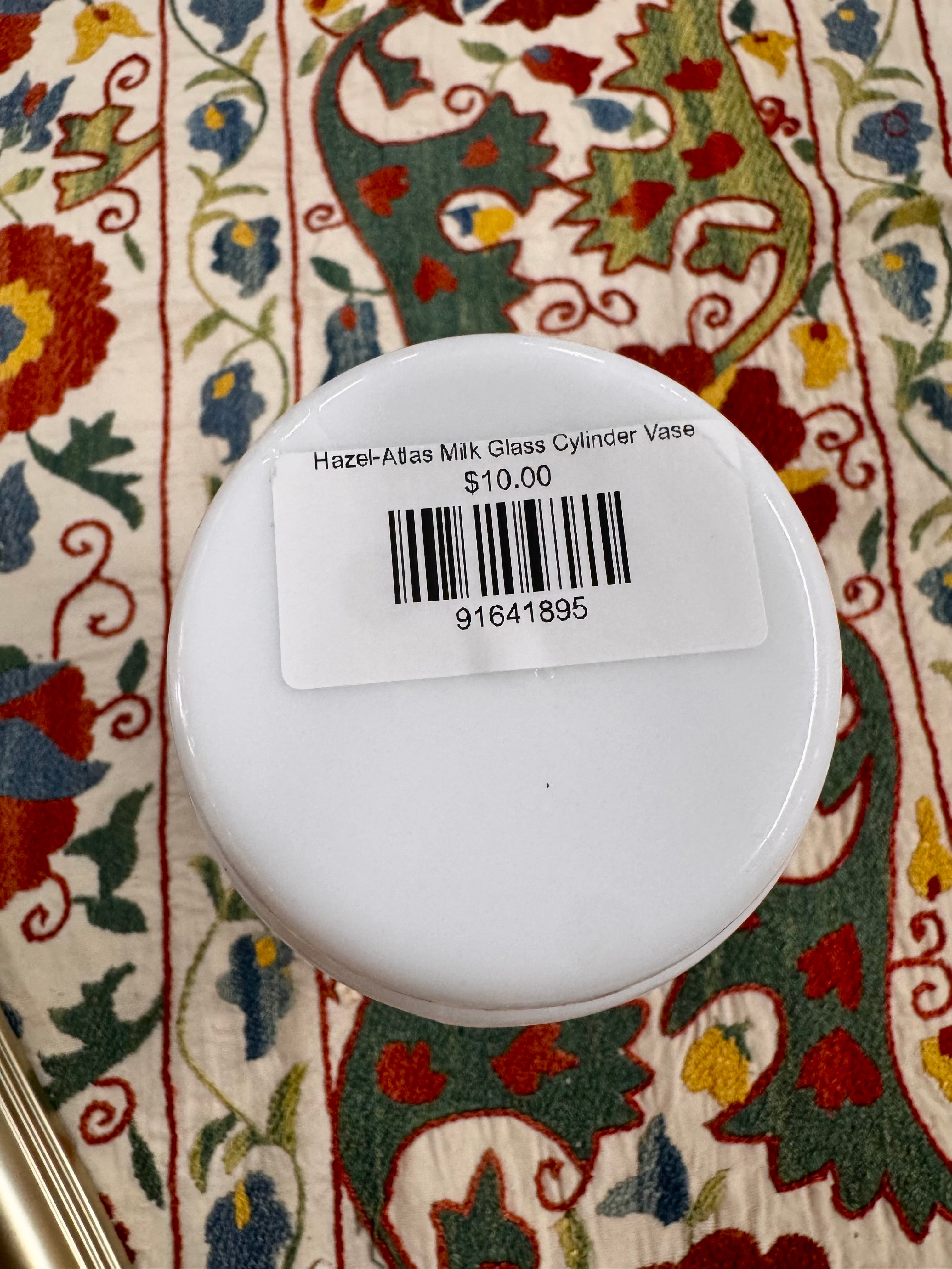 Hazel-Atlas Milk Glass Cylinder Vase
