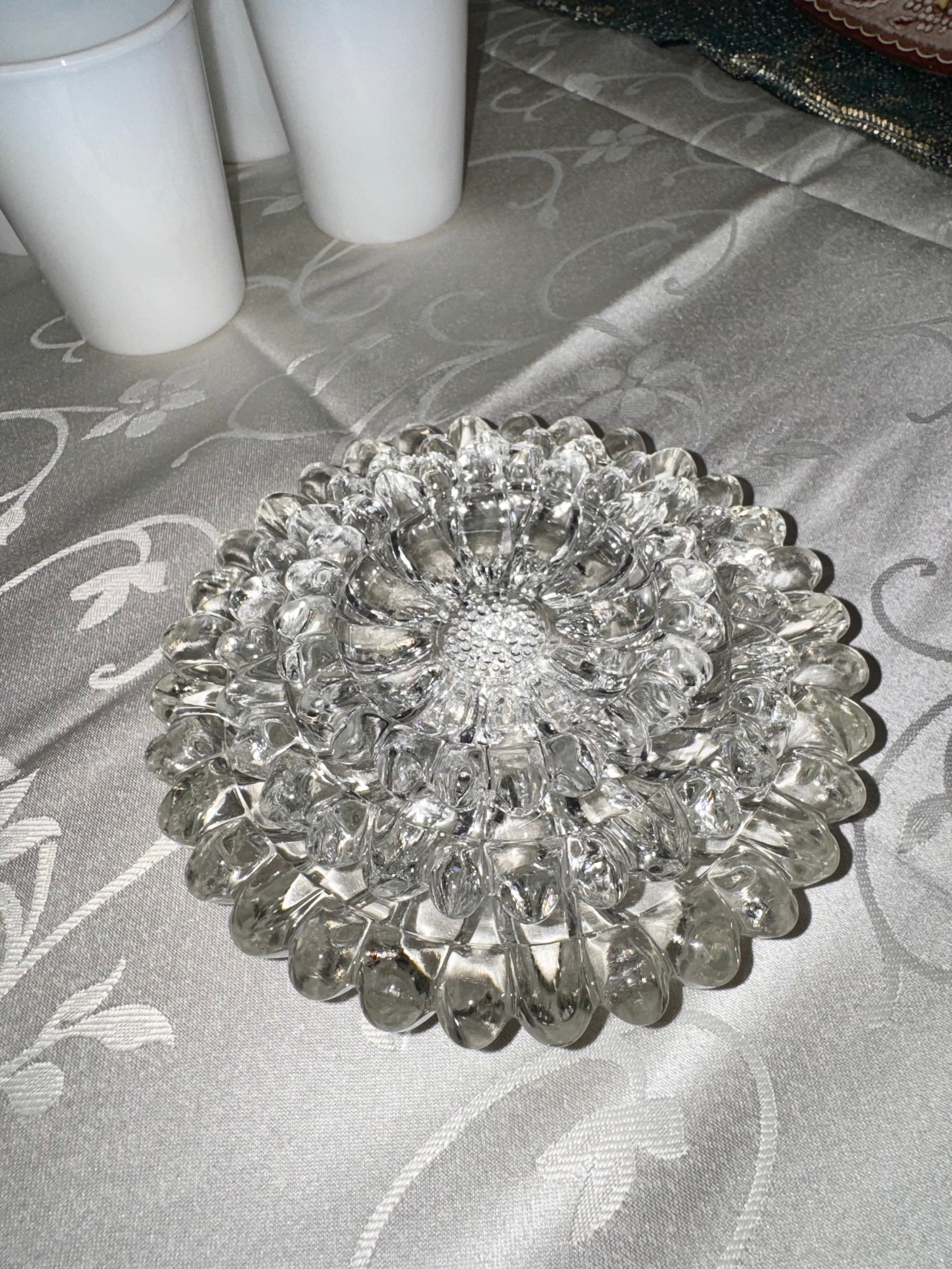 Crystal Hazel Atlas Nesting Glass Ashtray Set