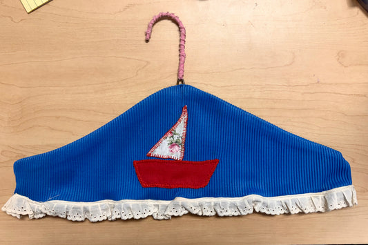 Handmade 1970s Covered Sailboat Hanger