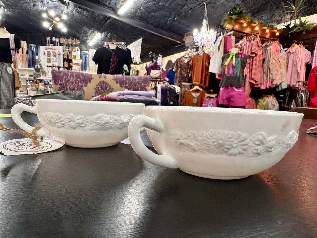 1930s Vitrock Milk Glass Cream Soup Bowls