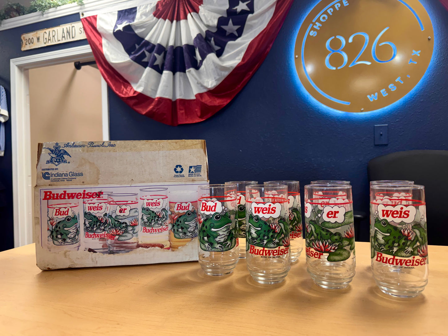 COMPLETE 1995 Budweiser Frog Glasses Set