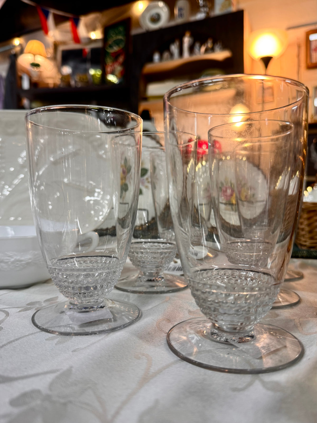 1940s Duncan & Miller Teardrop Footed Glass