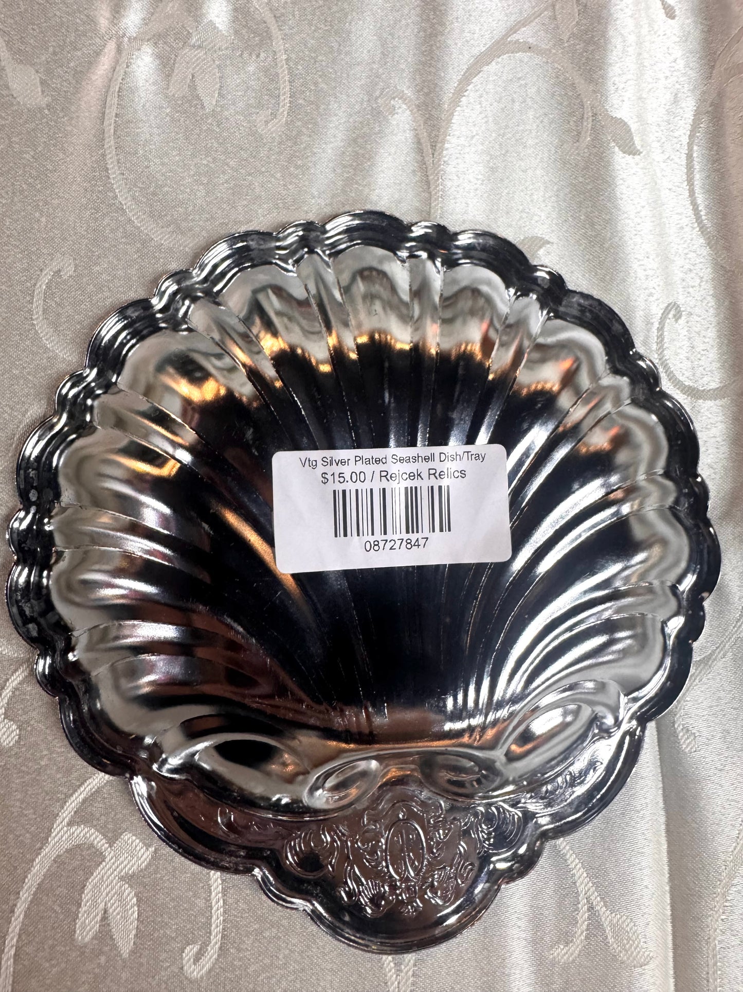 Vtg Silver Plated Seashell Dish/Tray