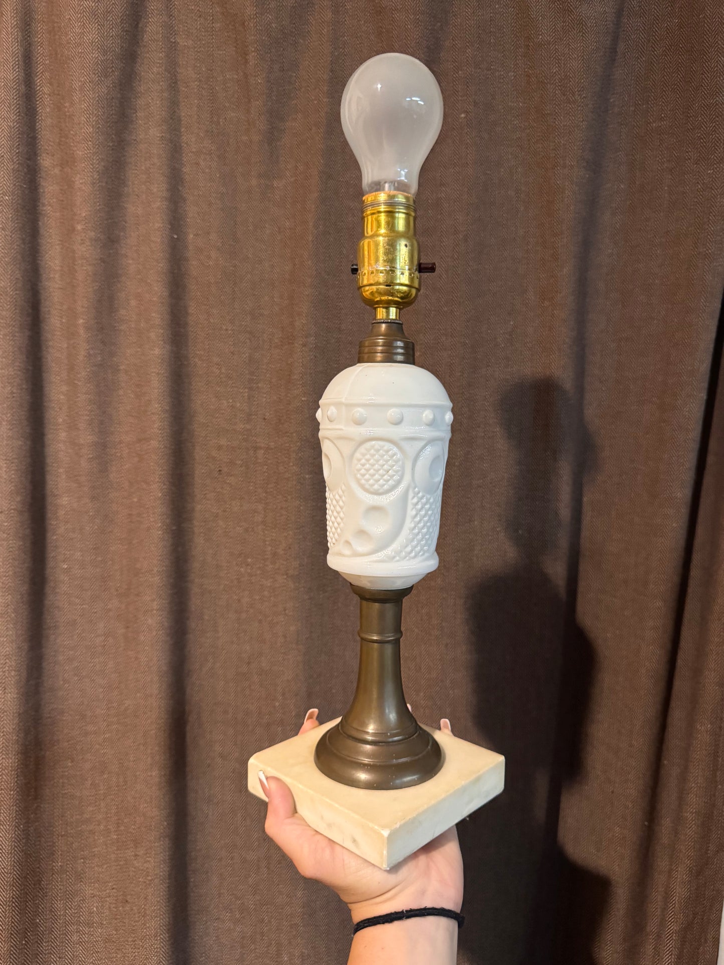 Antique Milk Glass Lamp