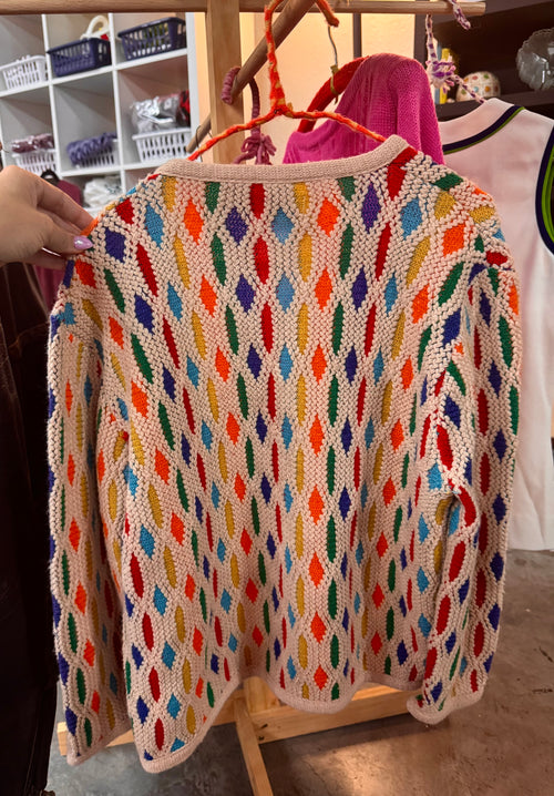 1960s Glentex Rainbow Knit Cardigan