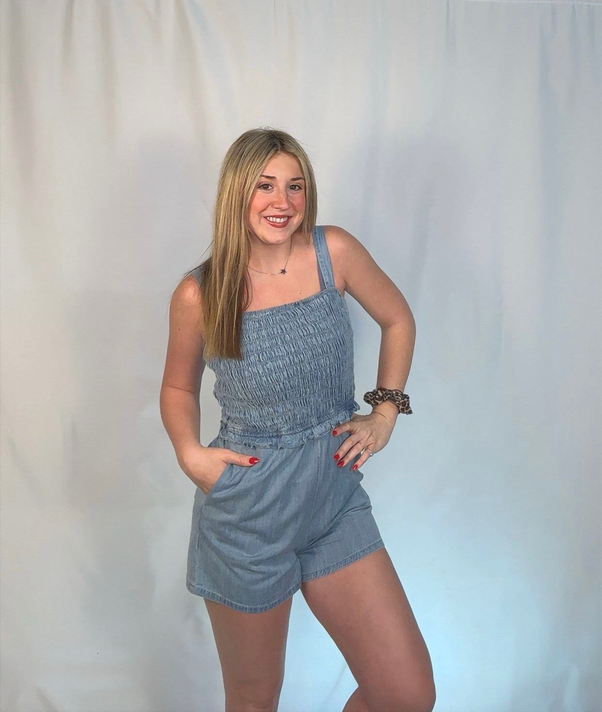573 denim romper