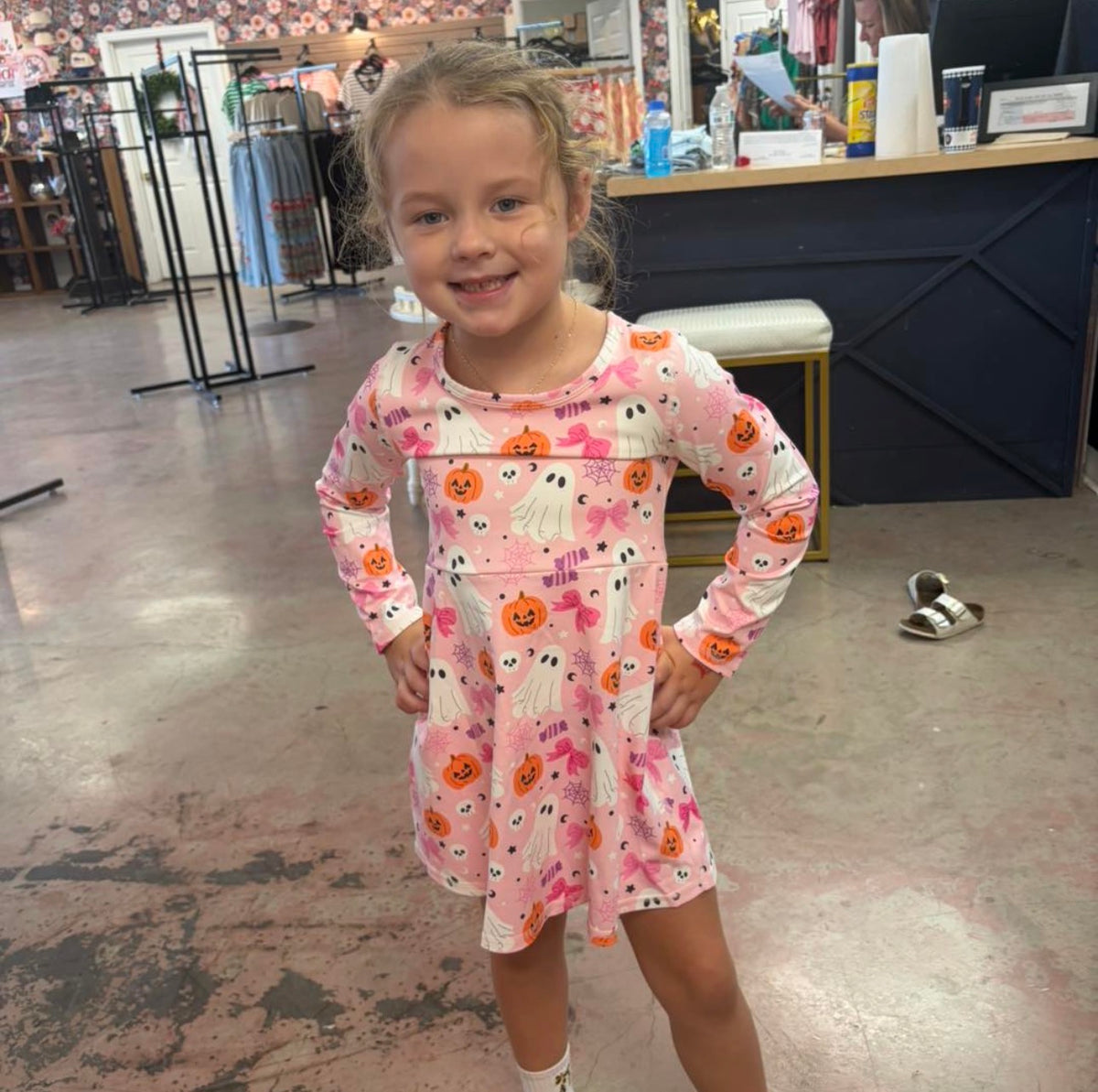 Pink Halloween Printed Active Wear Dress