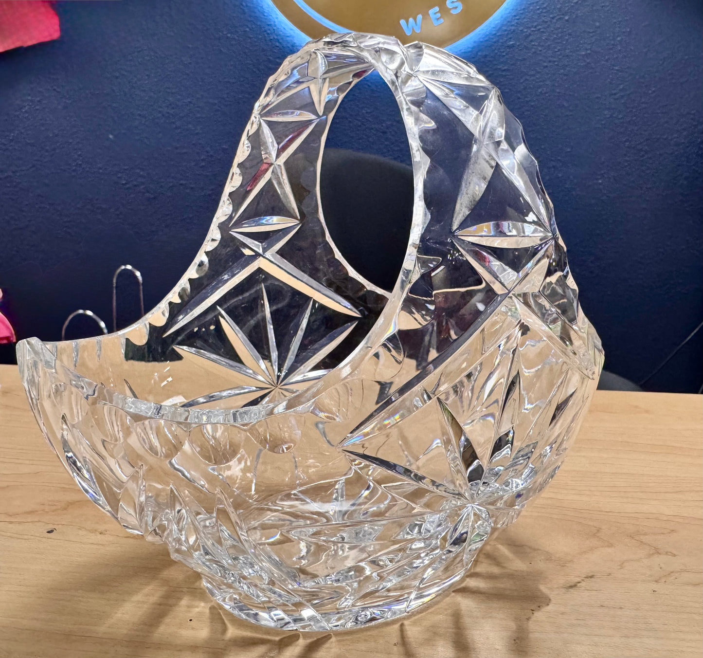 Vintage Macryl Crystal Bridal Basket/Bowl