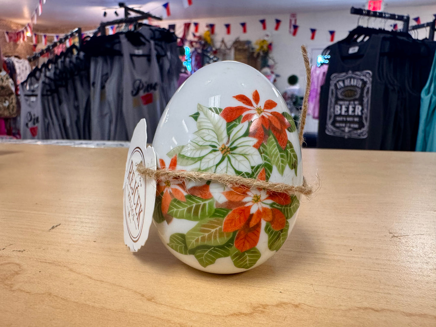 1987 Avon Winter's Treasure Porcelain Egg