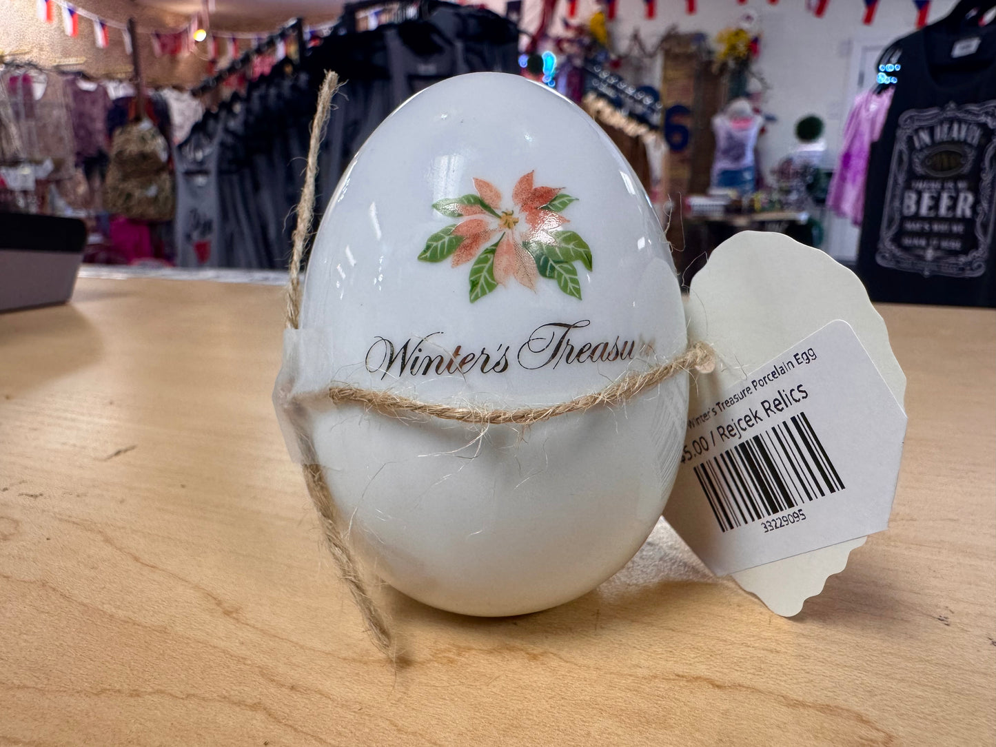 1987 Avon Winter's Treasure Porcelain Egg
