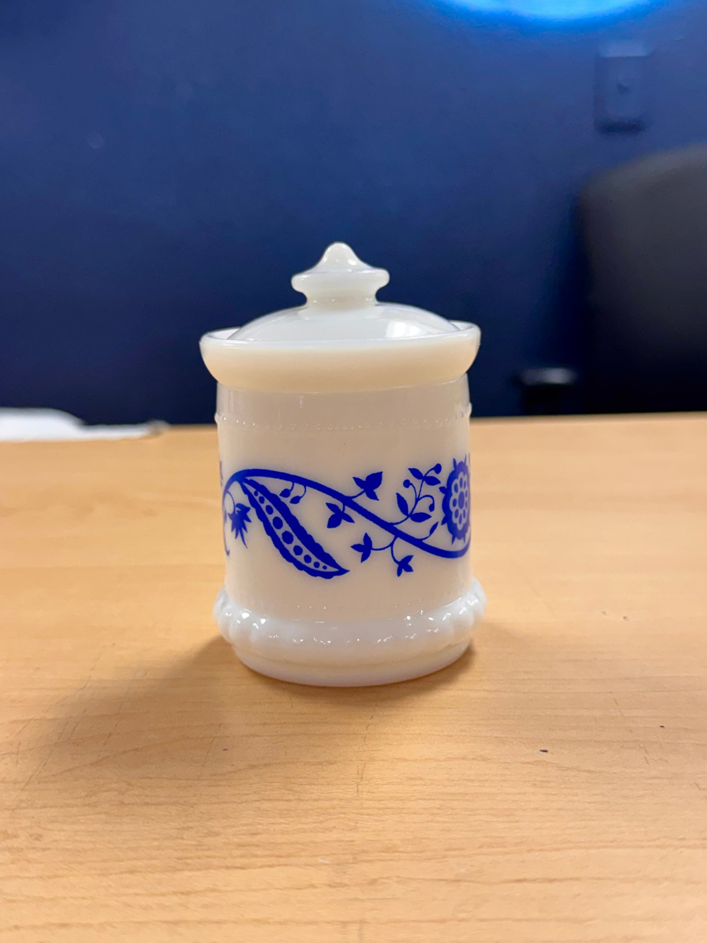 1950s Hazel Atlas Milk Glass Condiment Jar
