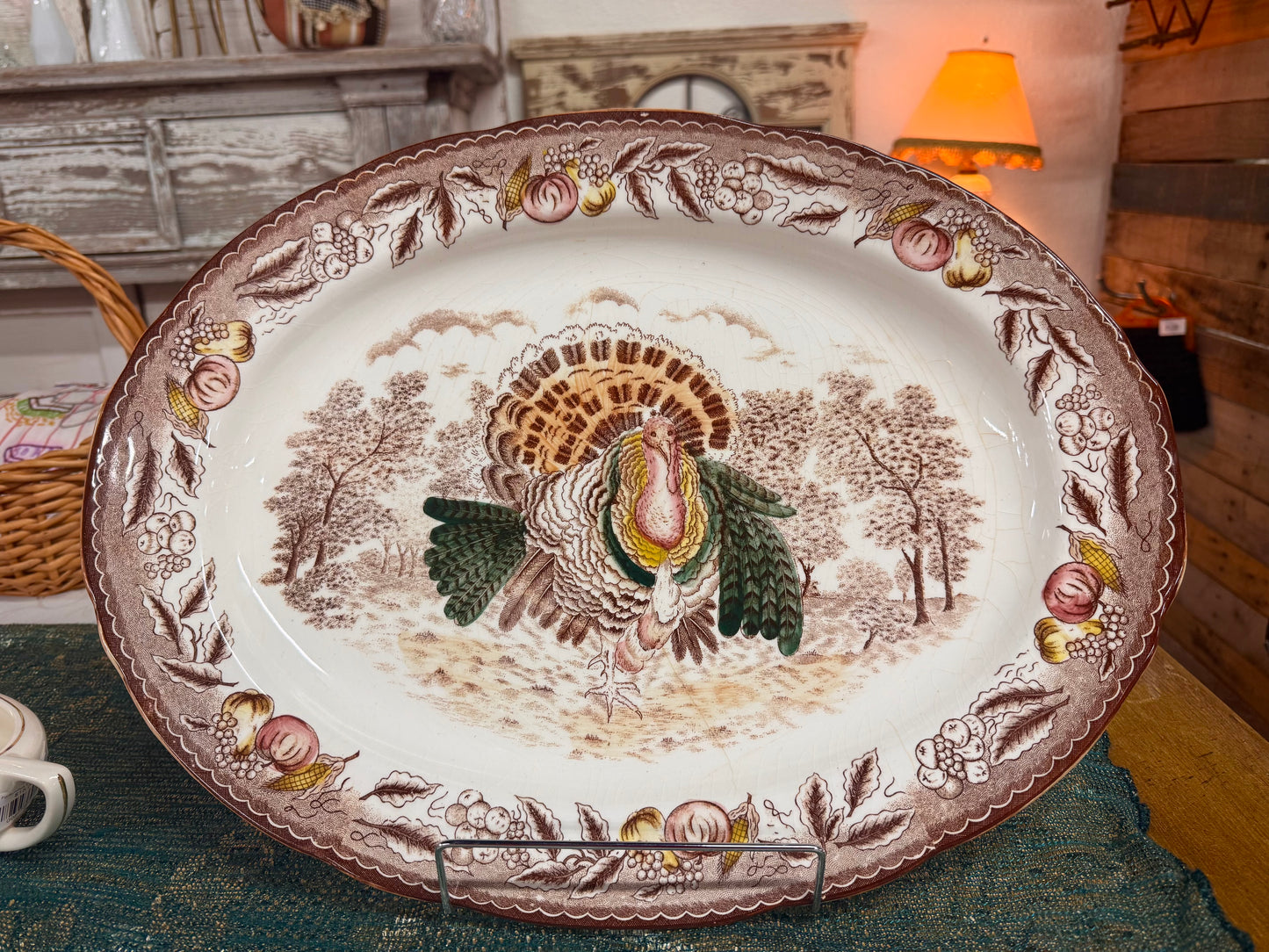 Atq Japanese Ironstone Transferware Platter