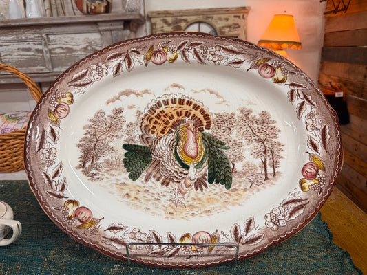 Atq Japanese Ironstone Transferware Platter