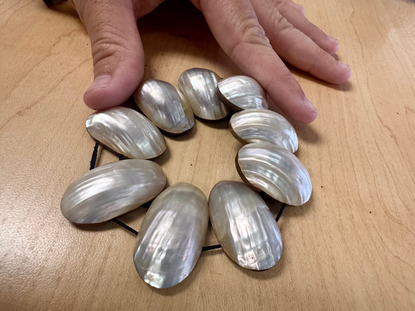 1970s Mother-of-Pearl Wood Panel Bracelet