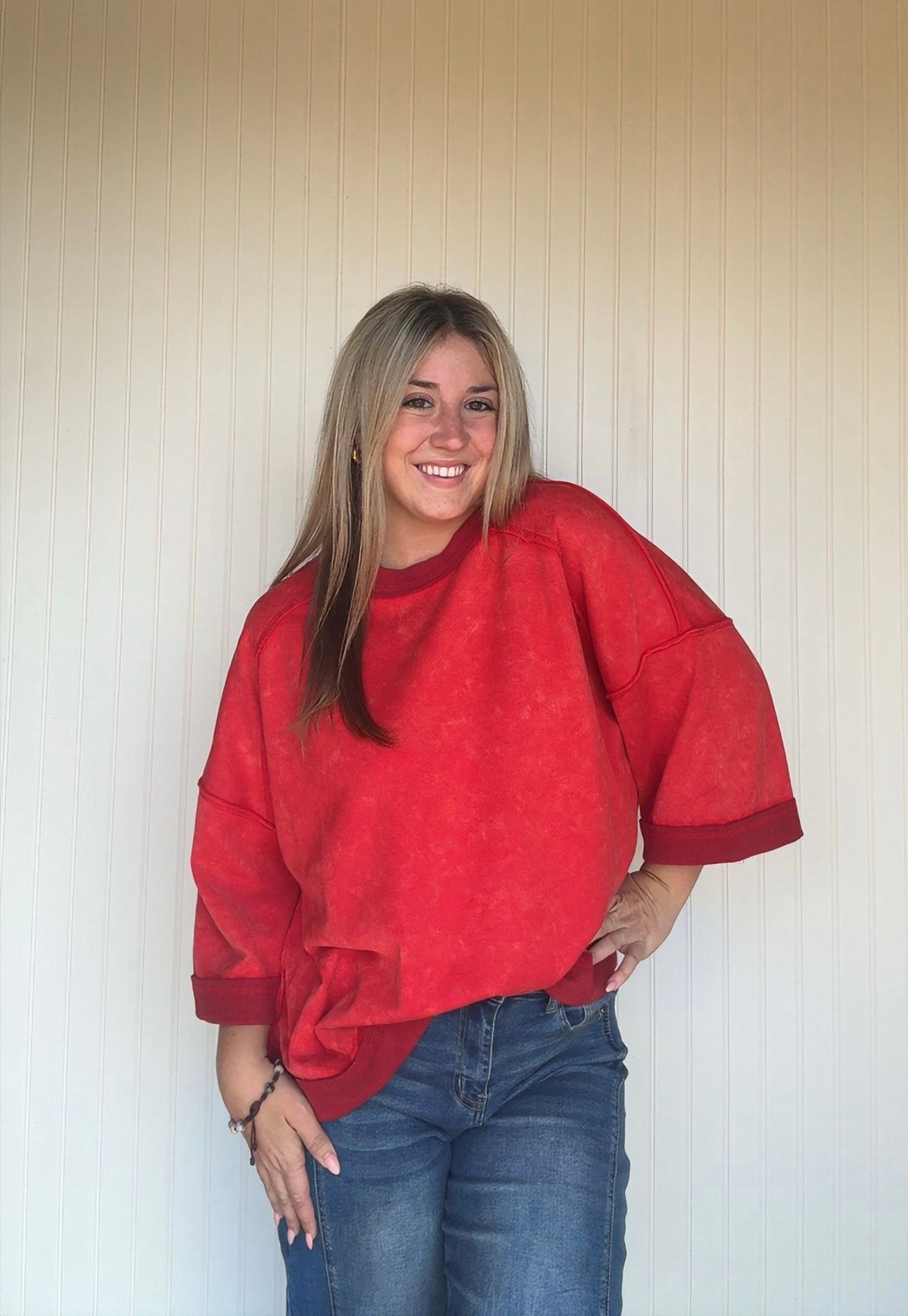 Mineral Washed Oversized French Terry Top