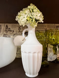 1960s White Paneled Milk Glass Cruet Bottle