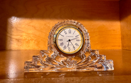 Crystal Quartz Glass Desk Clock
