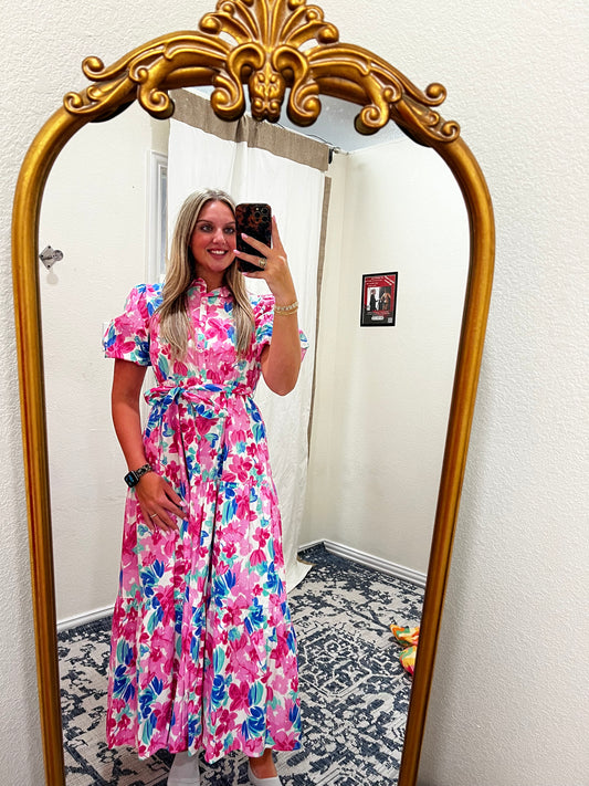 Pink Multi Long Dress