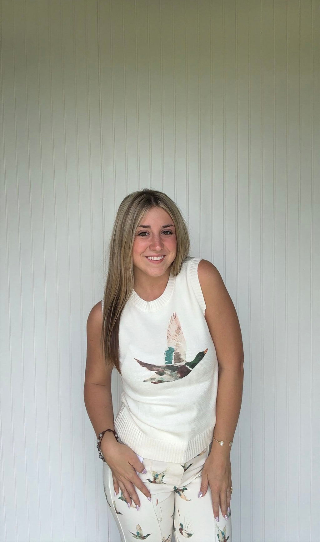 Mallard Duck Printed Sweater Top