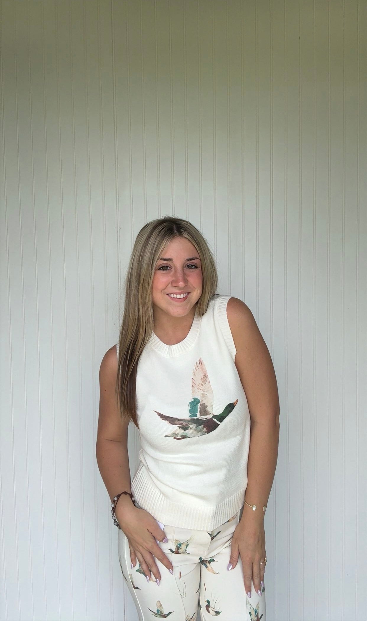 Mallard Duck Printed Sweater Top