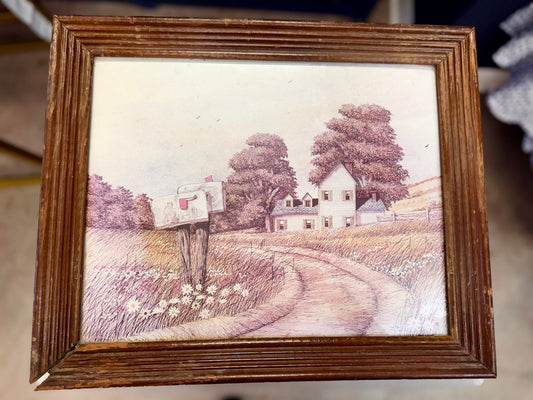 Vintage Lithograph Rural Farmhouse Print