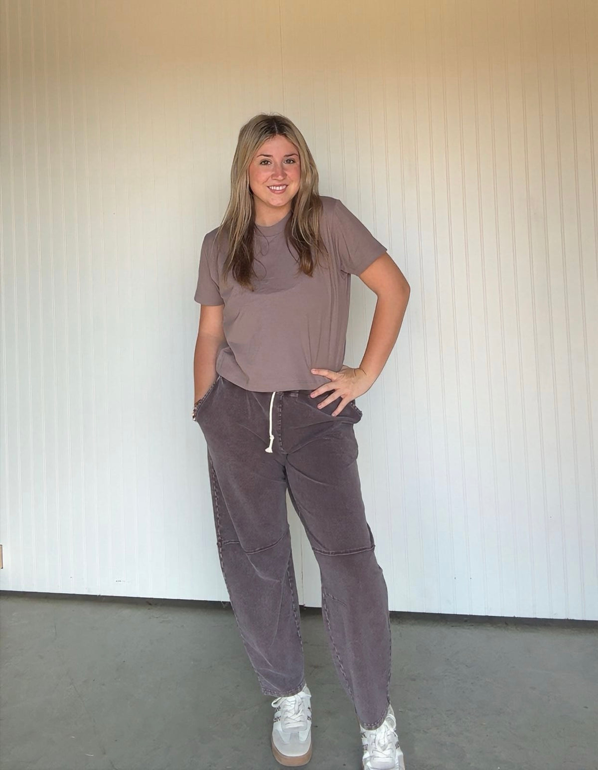 Mineral Wash Stretch Pant Coffee Bean