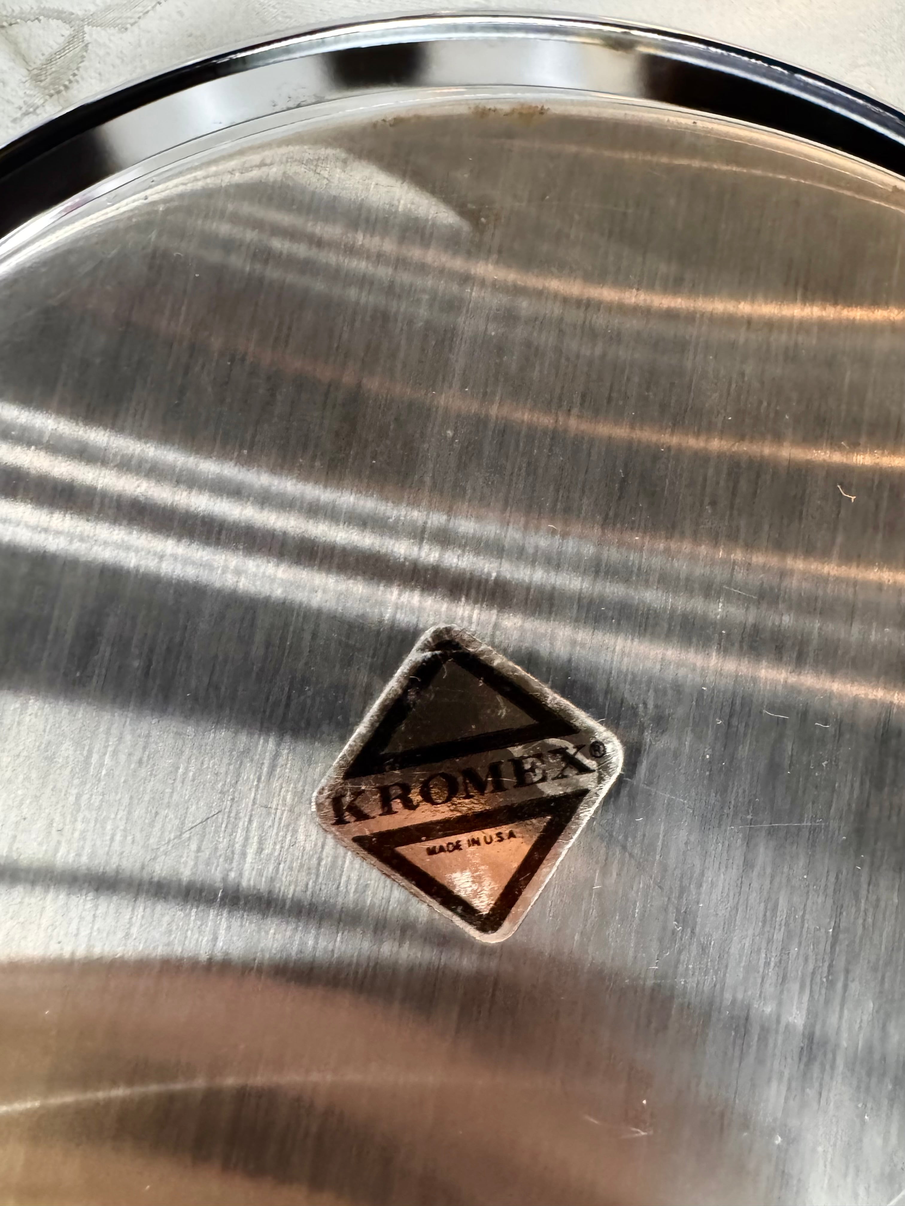 1950 Kroger Metal Pie Plate & Pyrex Plate