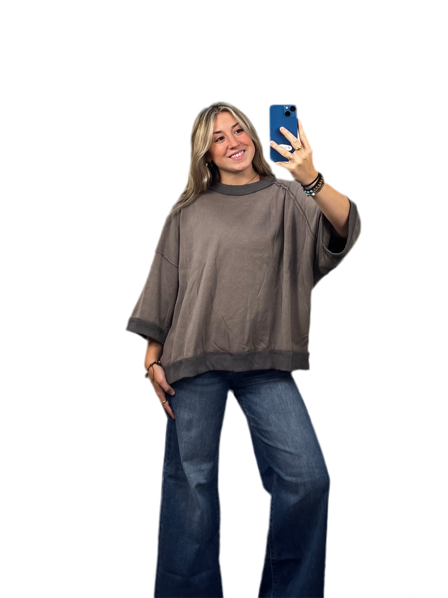 Mineral Washed Over Size Top