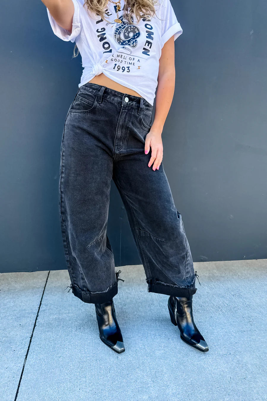 Black Barrel Jeans