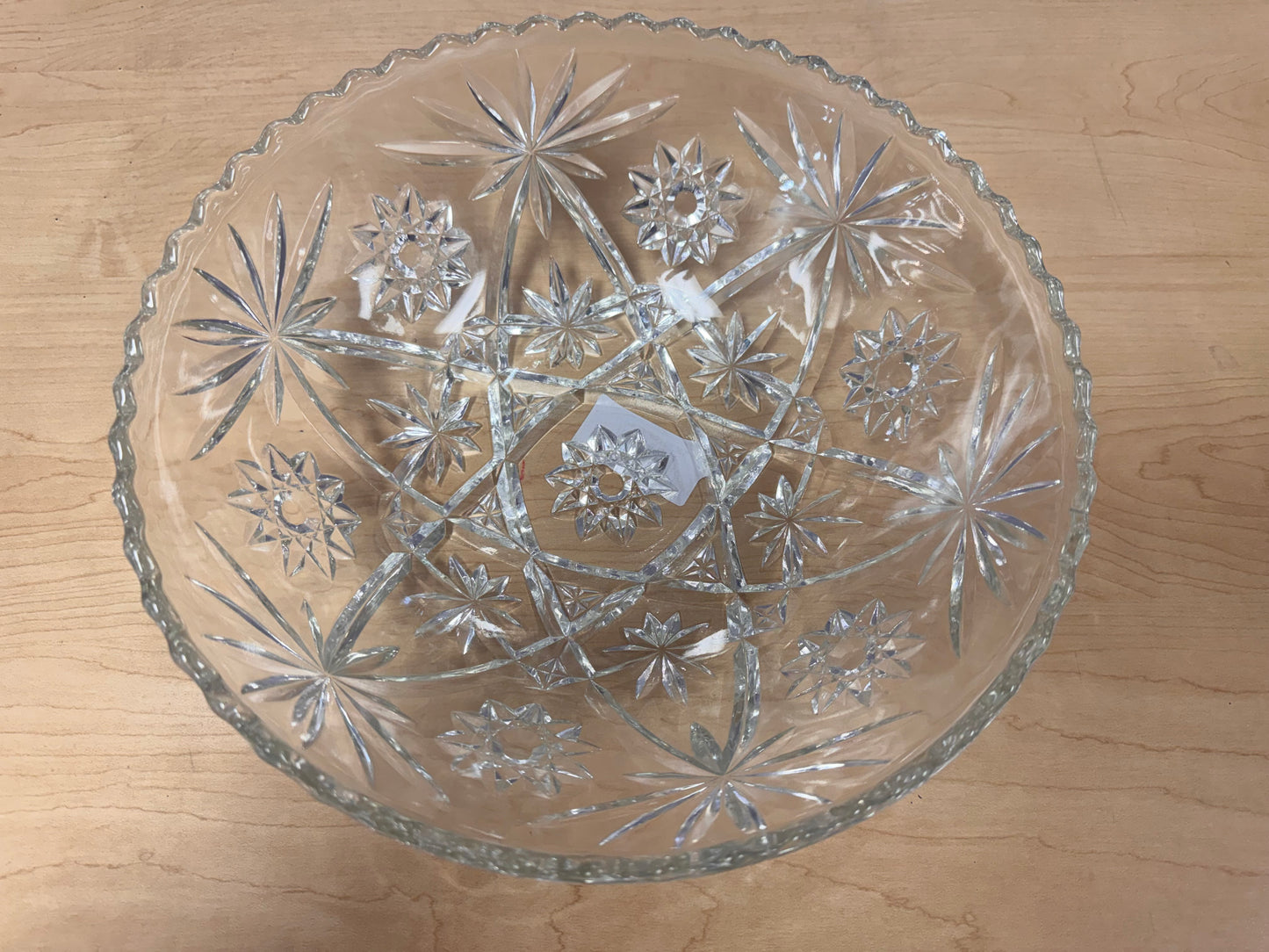 1960 Star of David Pressed Glass Serving Bowl