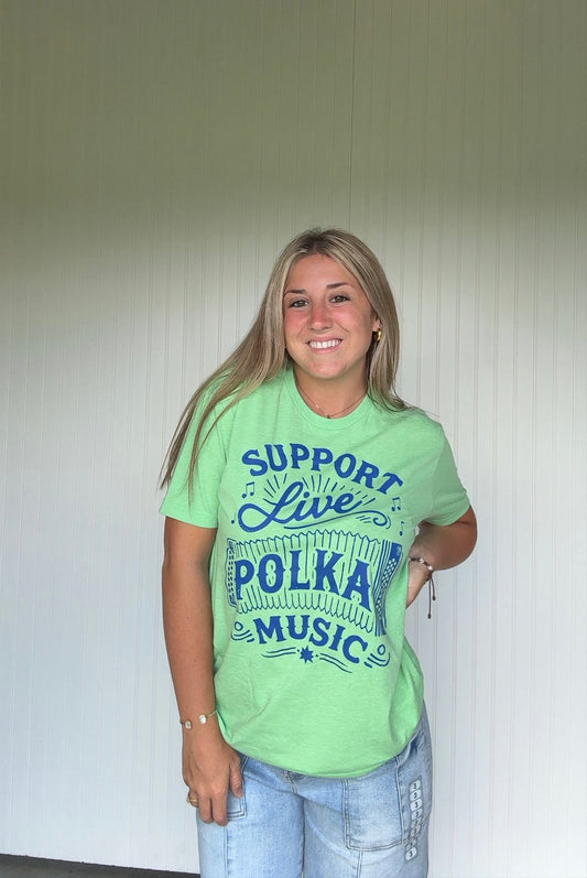 Support Live Polka Music Thin Unisex Tee