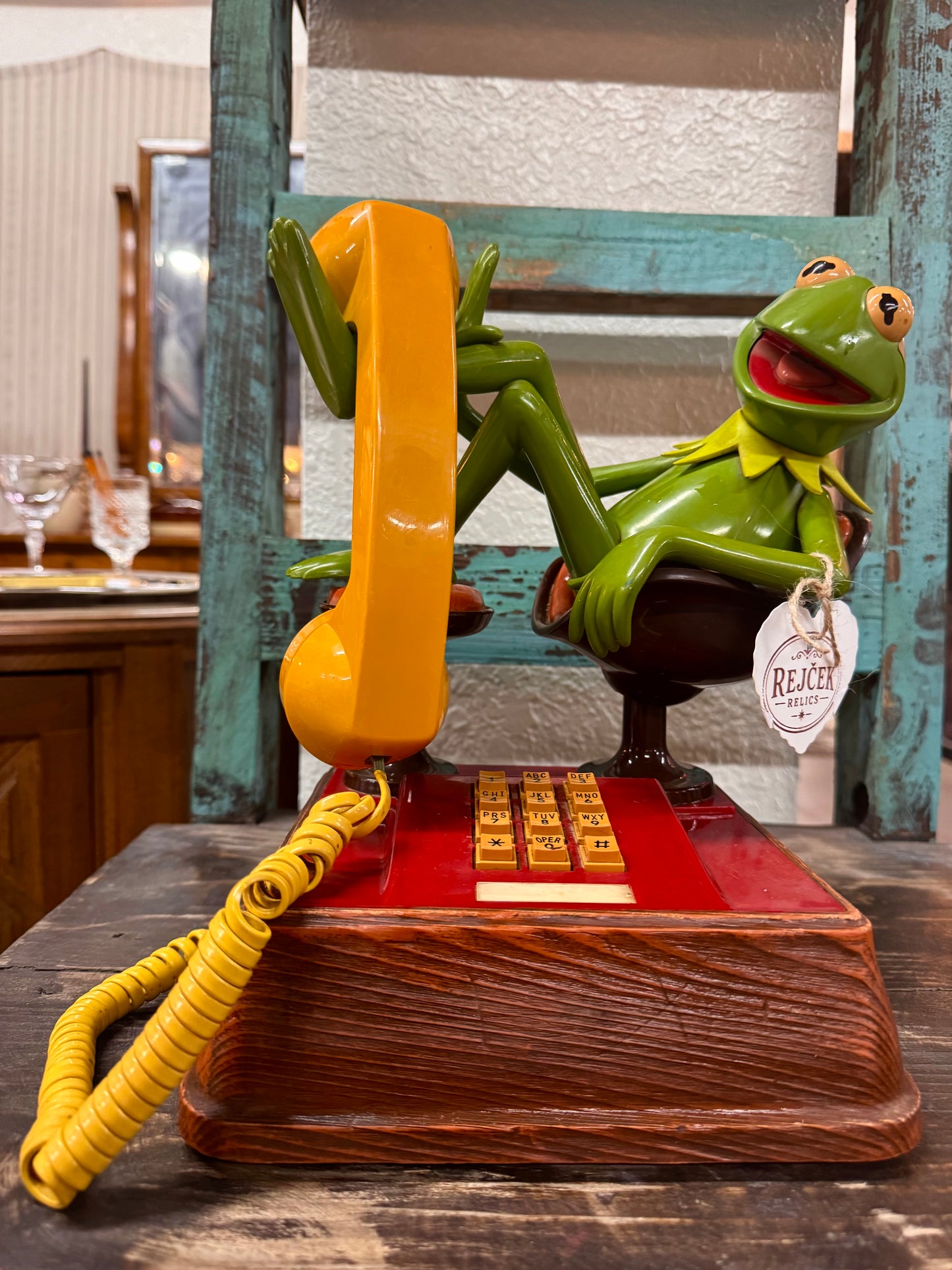 1983 Kermit Push-button Landline Telephone