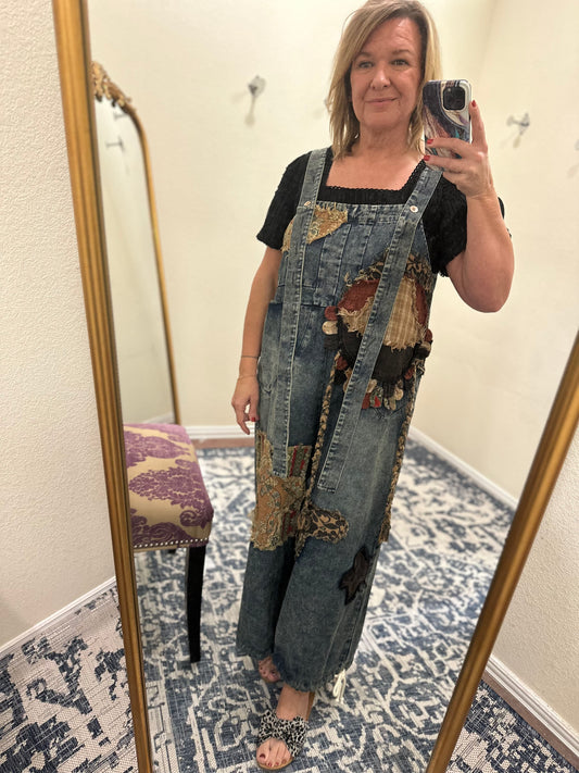 Contrast Patch Overalls