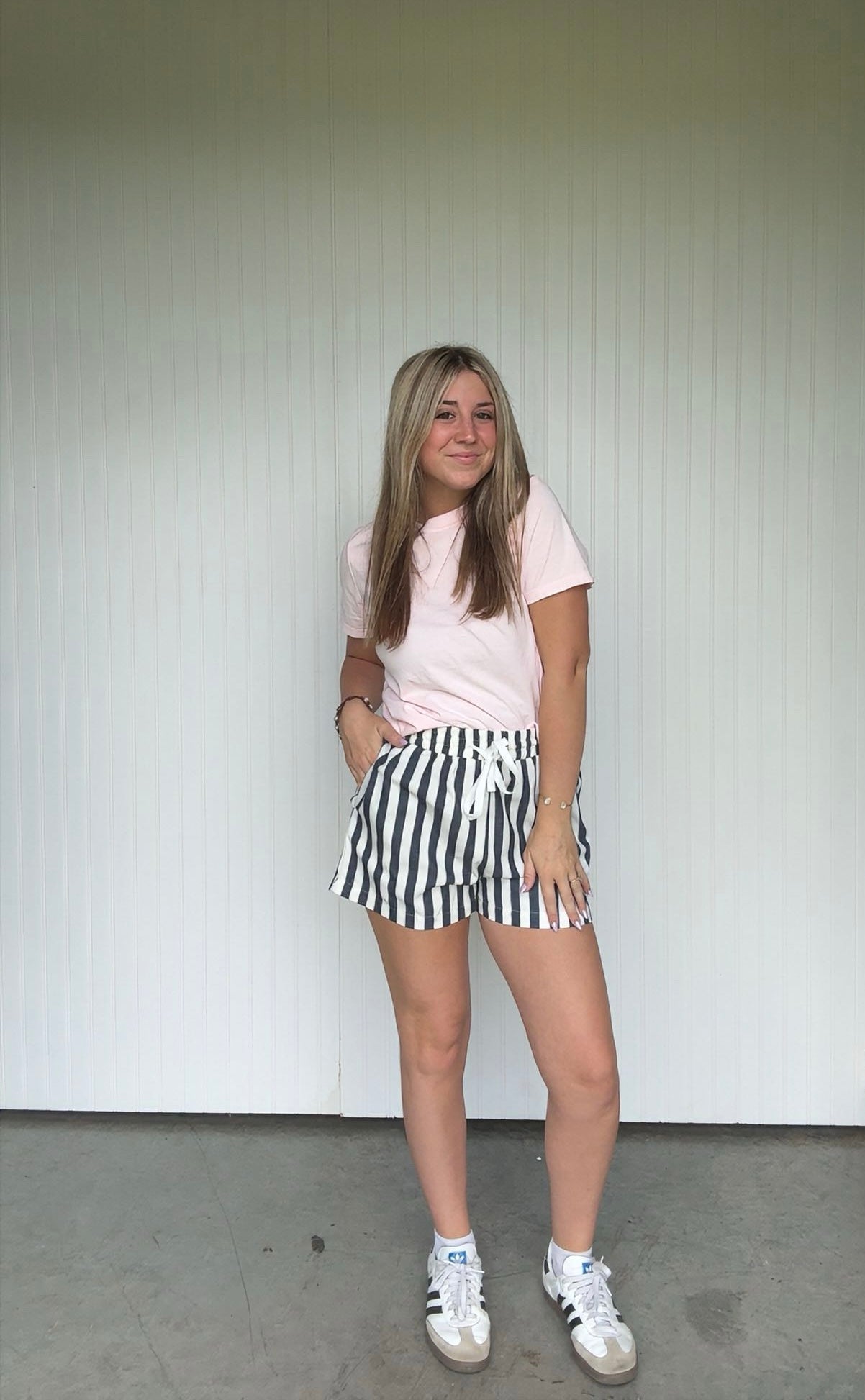 4th Of July Striped Cotton Twill Mini Shorts