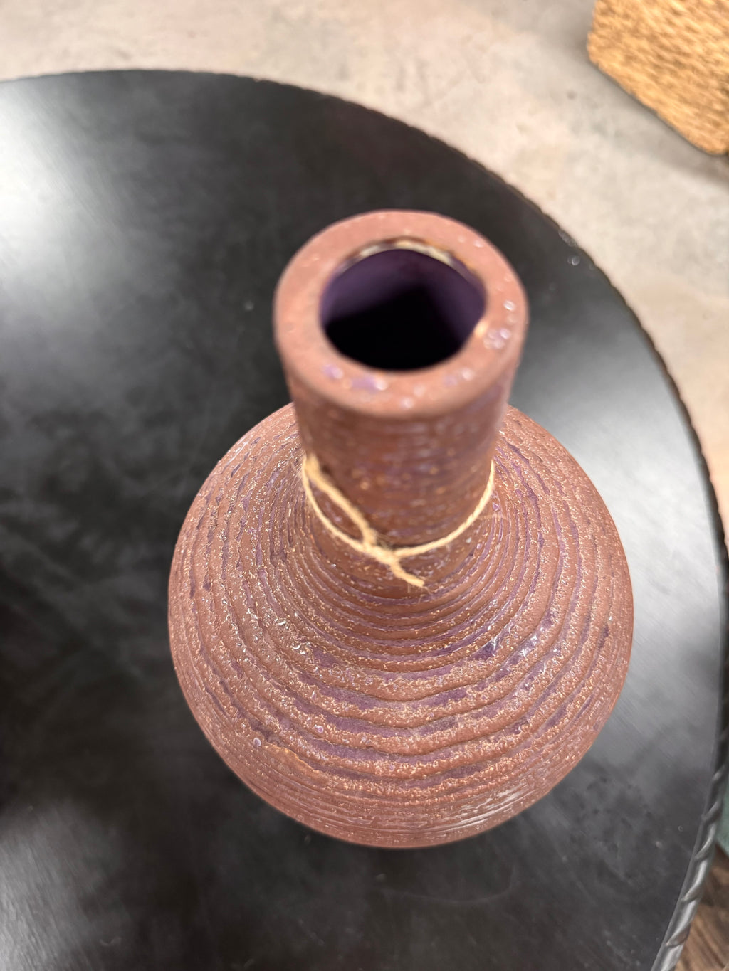 Dark Bown Ceramic Bottle Vase