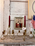 Vintage Brass Plated 4-Arm Candelabra Pair