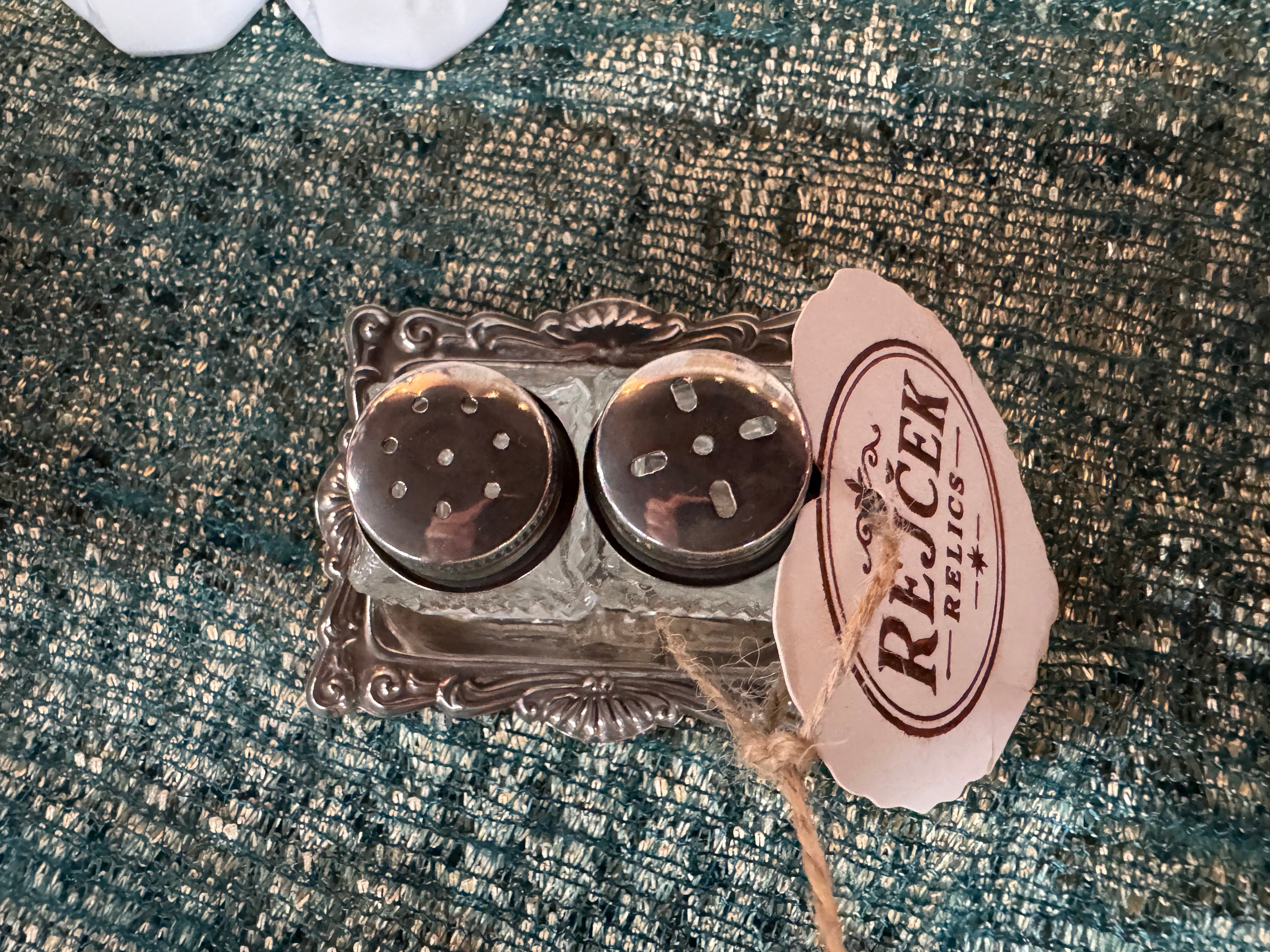 Mini Glass & Silver-plated Salt & Pep Shakers