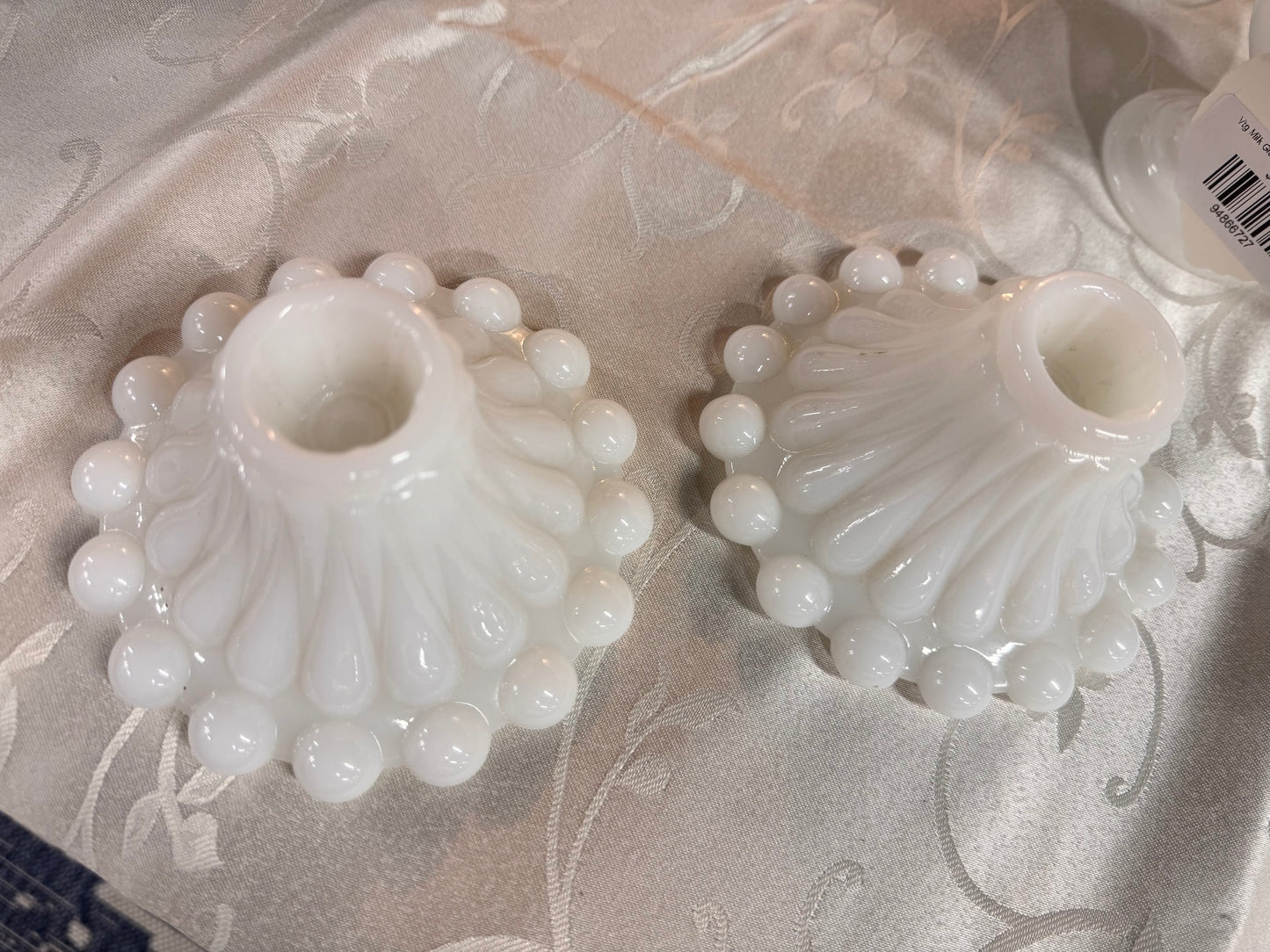 1950s Milk Glass Berwick Candlestick Holders